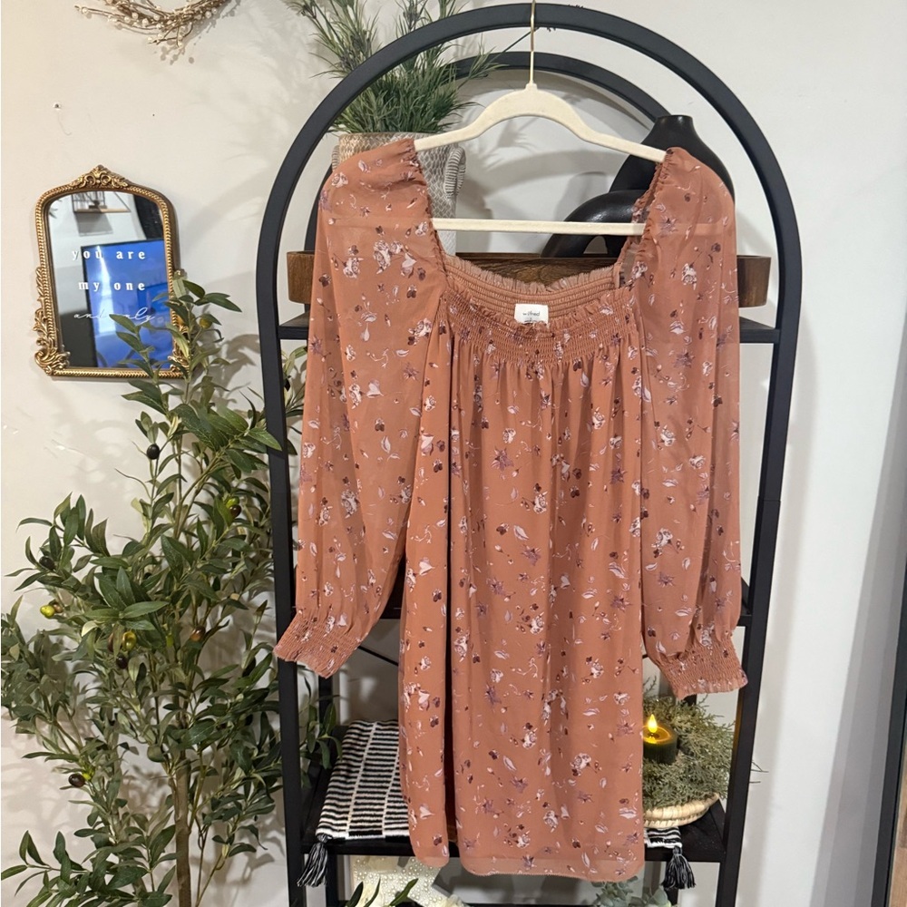 Aritzia WILFRED Alana Dress in Buenos Aires/Ashy Rose